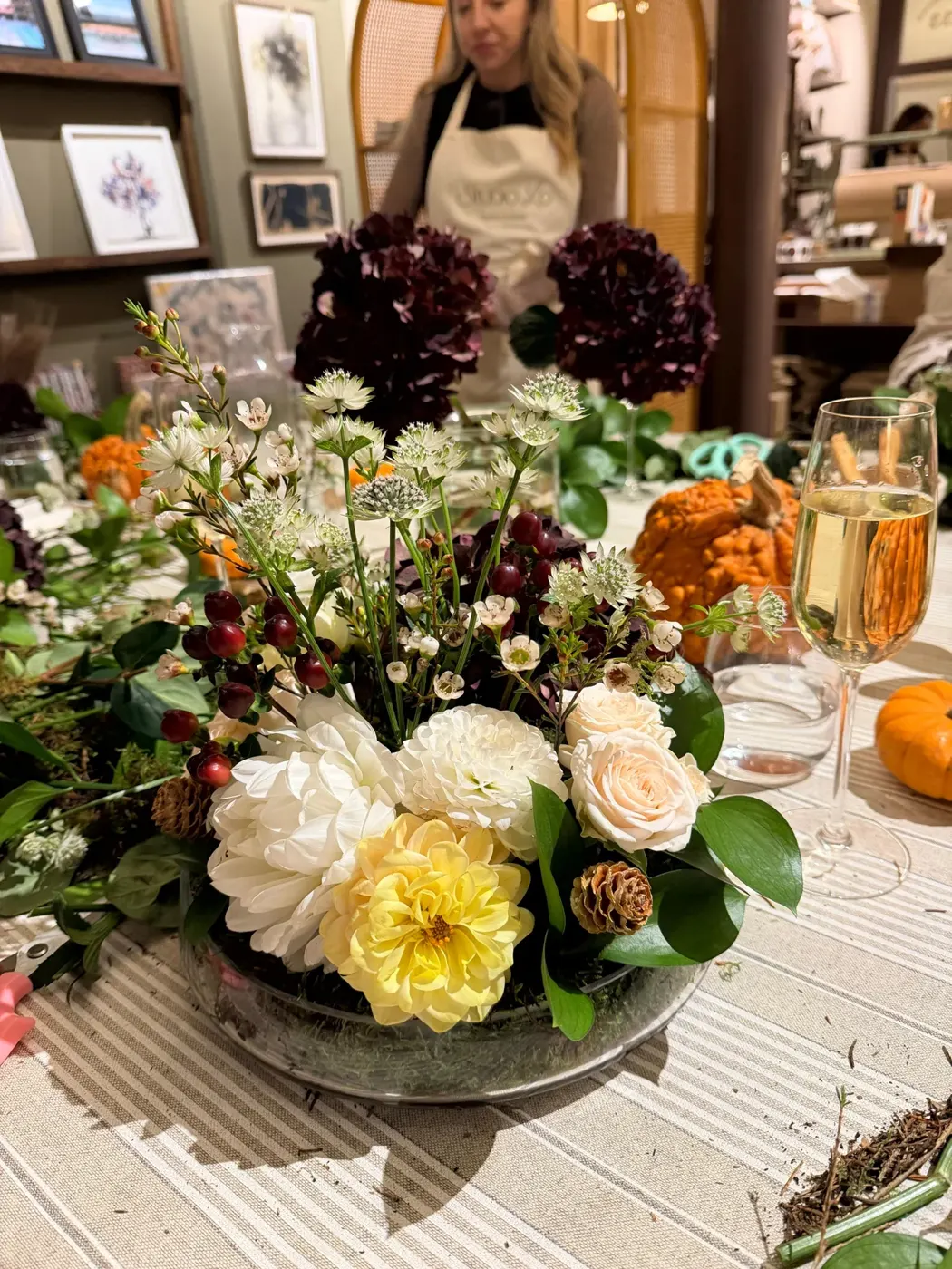 Hands-on flower arranging at a Studio Lo workshop